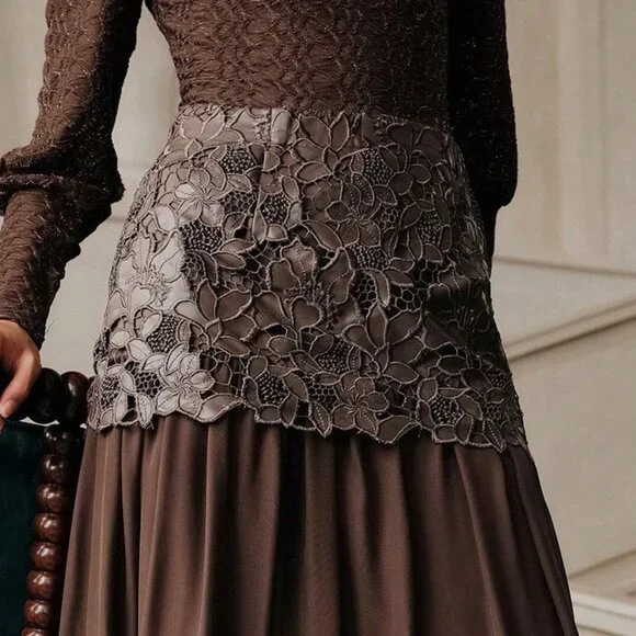 Coffee Brown Elegant Women's Savoree Skirt